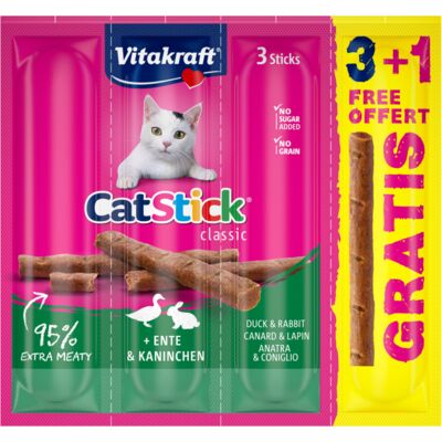 Przysmak dla kota CAT STICK MINI królik/kaczka 3+1 Vitakraft