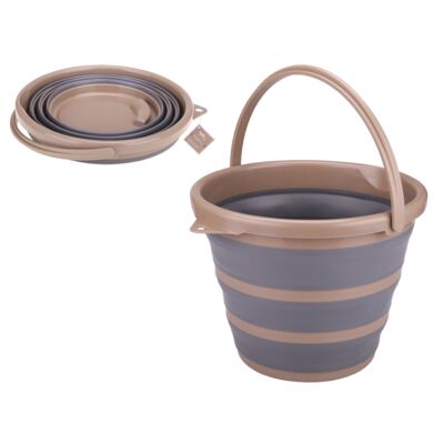 Wiadro składane Mokka 10 l szaro-beżowy