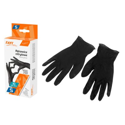 Rękawice nitrylowe Black rozmiar S 10 sztuk czarny