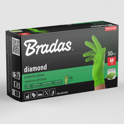 Rękawice ochronne DIAMOND nitrylowe M rozmiar 7-8 zielone