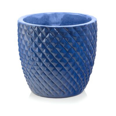 Donica ceramiczna mrozoodporna 24 cm kobalt
