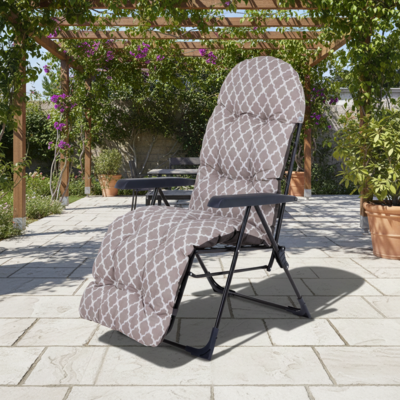 Fotel ogrodowy Oregon z podnóżkiem beż