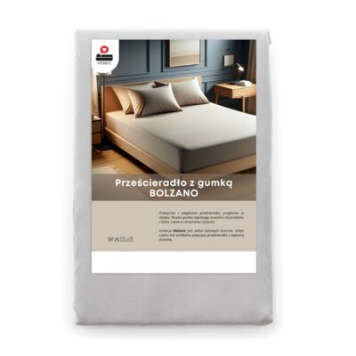Prześcieradło Bolzano 08 160 x 200 cm z gumką jasnoszary