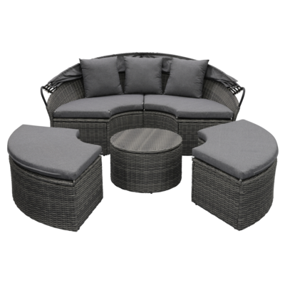 Łóżko okrągłe z daszkiem grafit