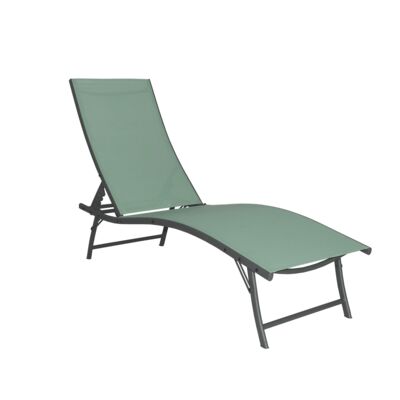 Leżanka 183/149 x 54,5 x 48/99 cm zielona