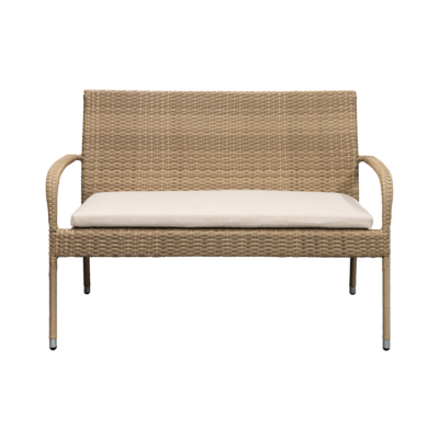 Ławka ogrodowa rattan beż