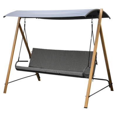 Huśtawka imitacja drewna/grafit 194 x 136 x wys. 173 cm