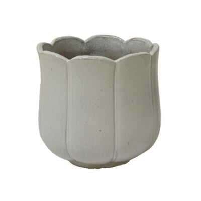 Osłonka z terakoty tulipan śr. 32,5 cm biały