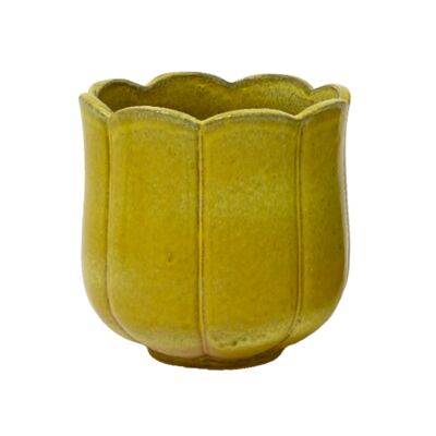 Osłonka z terakoty tulipan śr.42 x 42,5 cm żółty