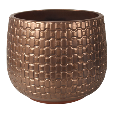 Donica szkliwiona 24 cm R899-BRS/04 złota