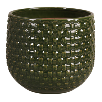 Donica szkliwiona 24 cm R899-DGN/04 zielona