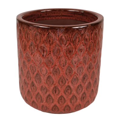 Donica szkliwiona MTC200-4759 30,5 x 32 cm czerwona