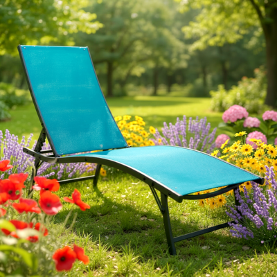 Leżanka 183/149 x 54,5 x h48/99 cm turkus