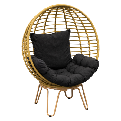 Fotel stojący 107 x 74 x wys. 149 cm brązowo-czarny