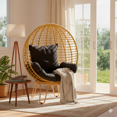 Fotel stojący 107 x 74 x wys. 149 cm brązowo-czarny