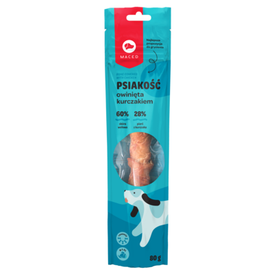 Przysmak dla psa psiakość owinięta kurczakiem 25 cm Maced