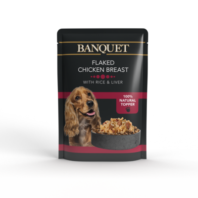 Karma mokra dla psa kurczak z ryżem i wątróbką 100 g Banquet