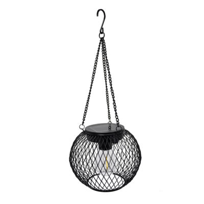 Lampa solarna metalowa 14,5 x 12 x 34,5 cm czarna