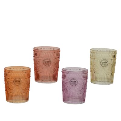 Szklanka ozdobna 300 ml kremowy/pomarańczowy/fiolet 1 szt.