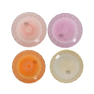 Talerzyk śniadaniowy szklany 18 cm różne kolory 1 szt.