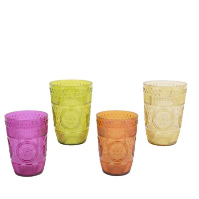 Kubek transparentny plastikowy z wzorem 400 ml różne kolory 1 szt.