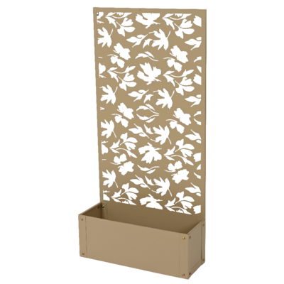 Kwietnik metalowy ścianka 57 x 21 x 118 cm piaskowy