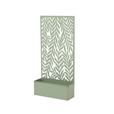 Kwietnik metalowy ścianka 57 x 21 x 118 cm zielony