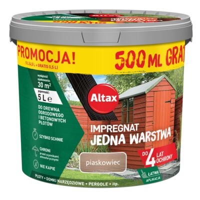 Impregnat Jedna Warstwa 4 lata piaskowiec 5 l Altax