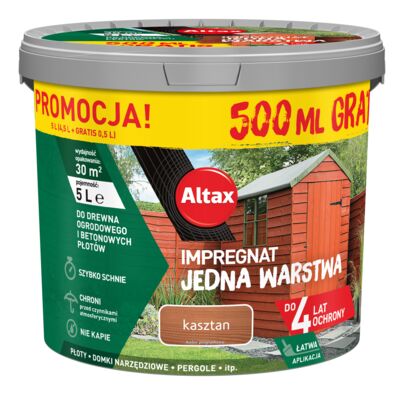 Impregnat Jedna Warstwa 4 lata kasztan 5 l Altax