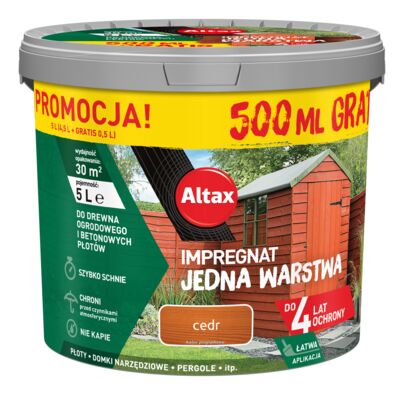 Impregnat Jedna Warstwa 4 lata cedr 5 l Altax