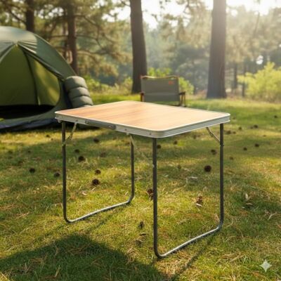 Stół kempingowy 70 x 50 x h60 cm składany brązowy