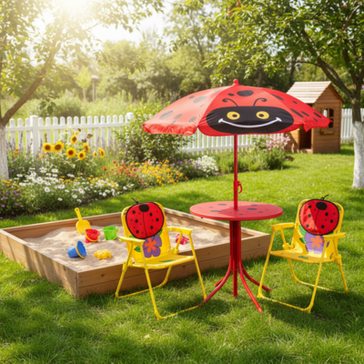 Zestaw mebli dziecięcych ogrodowych biedronka