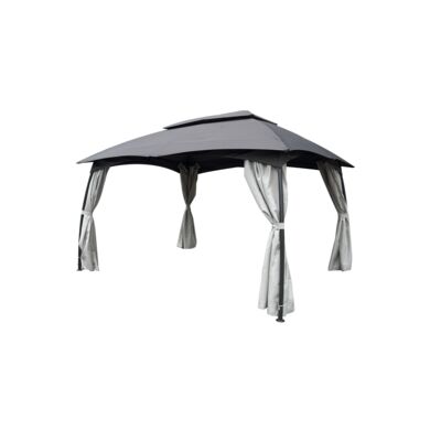 Pawilon ogrodowy grzybek z zasłonami 3 x 4 m grafitowy