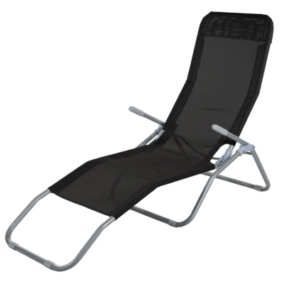 Leżak ogrodowy regulowany LAZY czarny