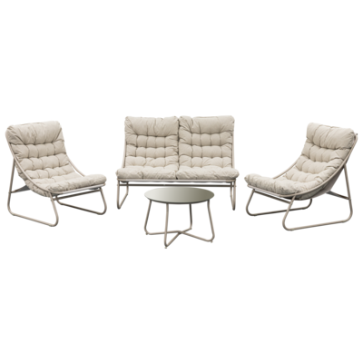 Zestaw mebli tarasowych dla 4 osób beżowy Natura