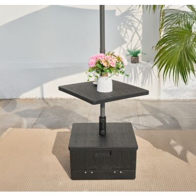 Podstawa do parasola ze stolikiem czarna