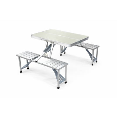 Zestaw składanych mebli kempingowych stół + 4 taborety beżowe