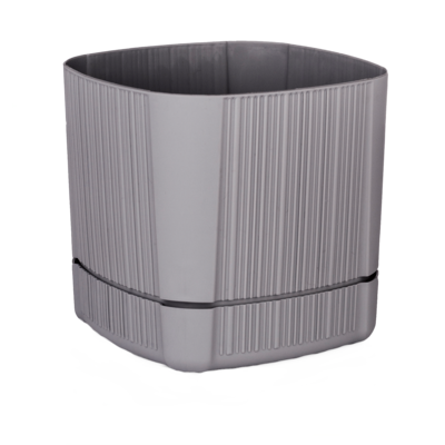 Donica plastikowa CASTLE FLOWER 13 cm szara