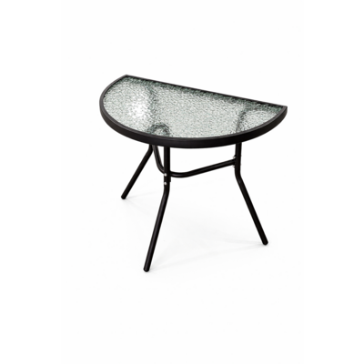 Stolik ogrodowy półbistro szklany blat fala wodna