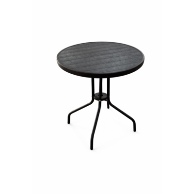 Stolik okrągły 60 cm polywood czarny Bistro