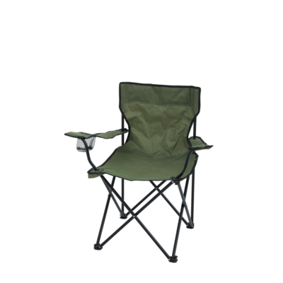Fotel wędkarski z miejscem na kubek składany oliwkowy