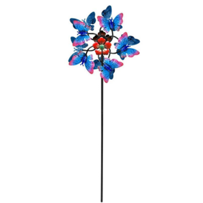 Dekoracja metalowy duży wiatrak z motylami