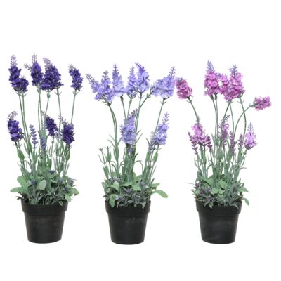 Kwiat sztuczny lawenda w doniczce mix kolorów