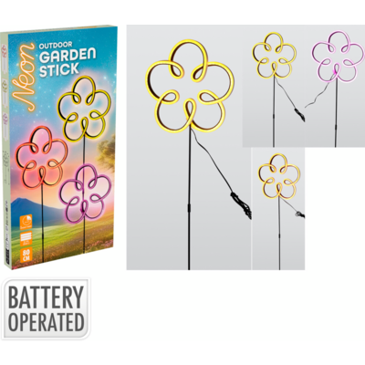 Dekoracja neonowa na piku kwiatek mix kolorów