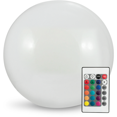 Lampa solarna LED kula RGBW 50 cm z pilotem
