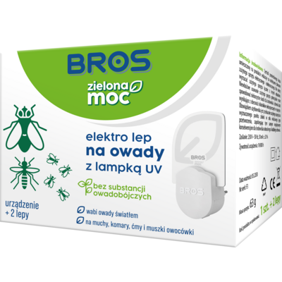 Elektro lep na owady z lampką UV - urządzenie + 2 lepy Zielona Moc