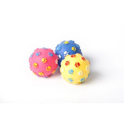 Piłka z łapkami winylowa 7 cm mix kolorów Dingo