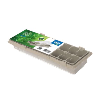 Miniszklarenka 47 x 16 cm z 18 doniczkami i przykryciem VEFI