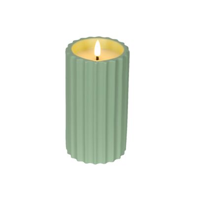 Świeca ryflowana LED duża zielona