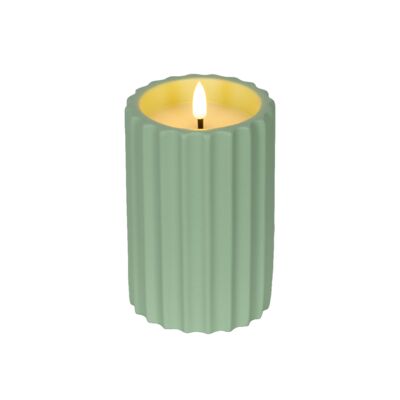 Świeca ryflowana LED średnia zielona